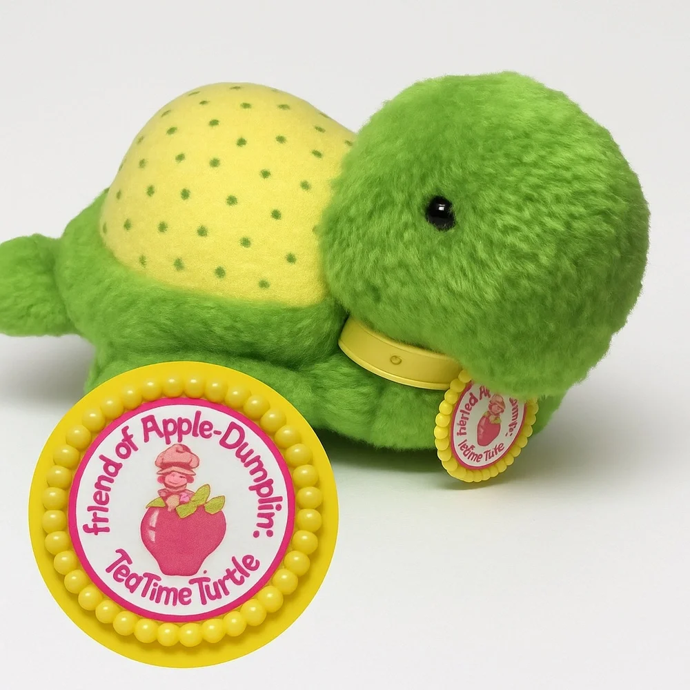 KENNER Green/Yellow Tea Time Turtle‎ Plush Strawberry Shortcake 1981 ~7in